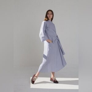 Sofie D'Hoore Dui Navy and White Gingham Cotton Dress